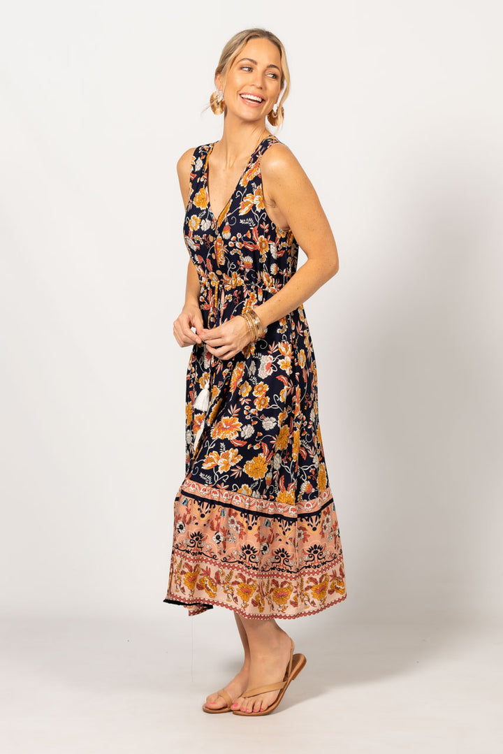 Anouk Midi Dress - Navy Floral