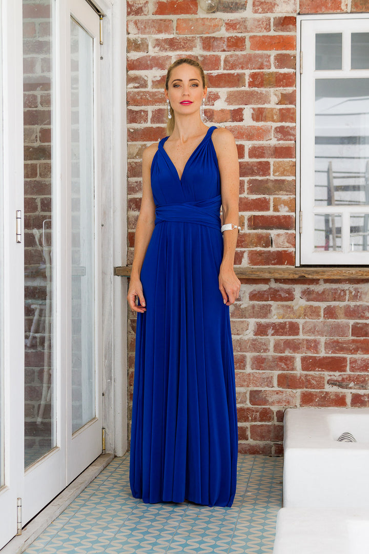 Multi Way Wrap Maxi Dress - Royal Blue