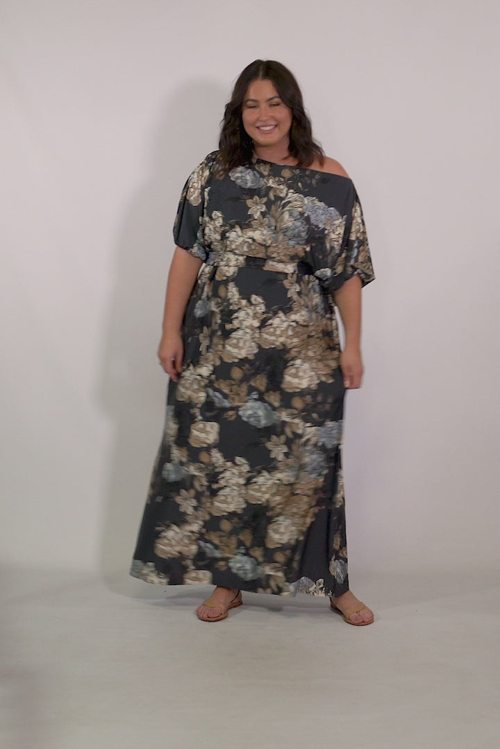 Cora Maxi Dress - Black Floral