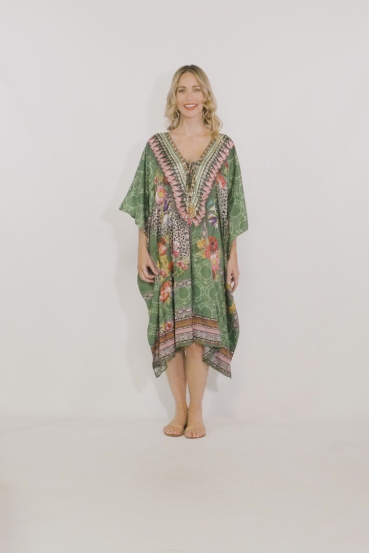 Anais Embellished Kaftan - Knee Length