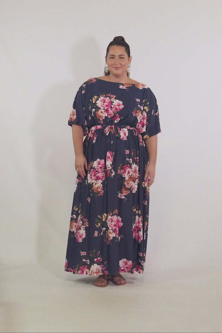 Cora Maxi Dress - Navy Floral