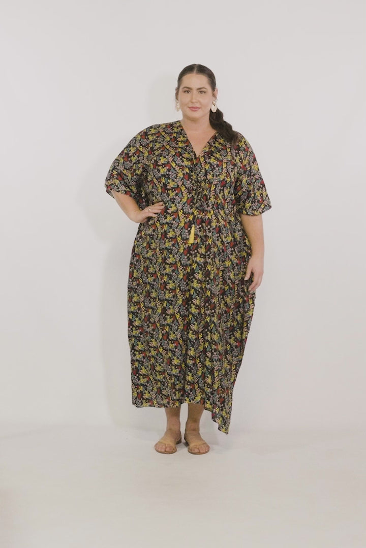Nirvana Kaftan Dress - Mustard
