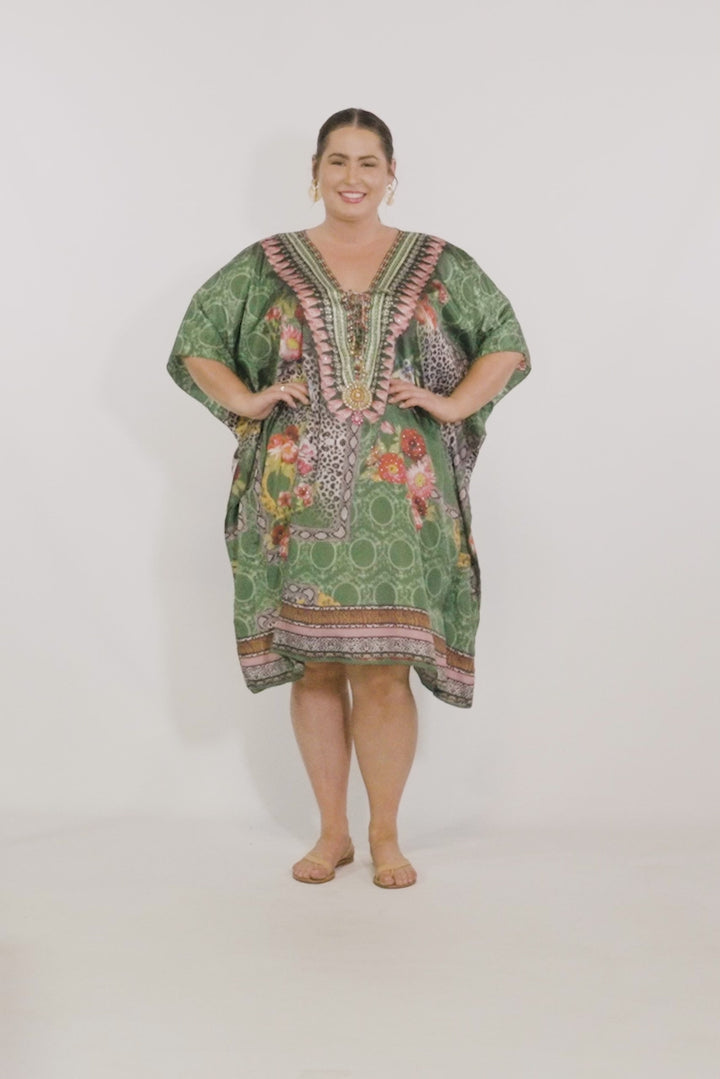 Anais Embellished Kaftan - Knee Length