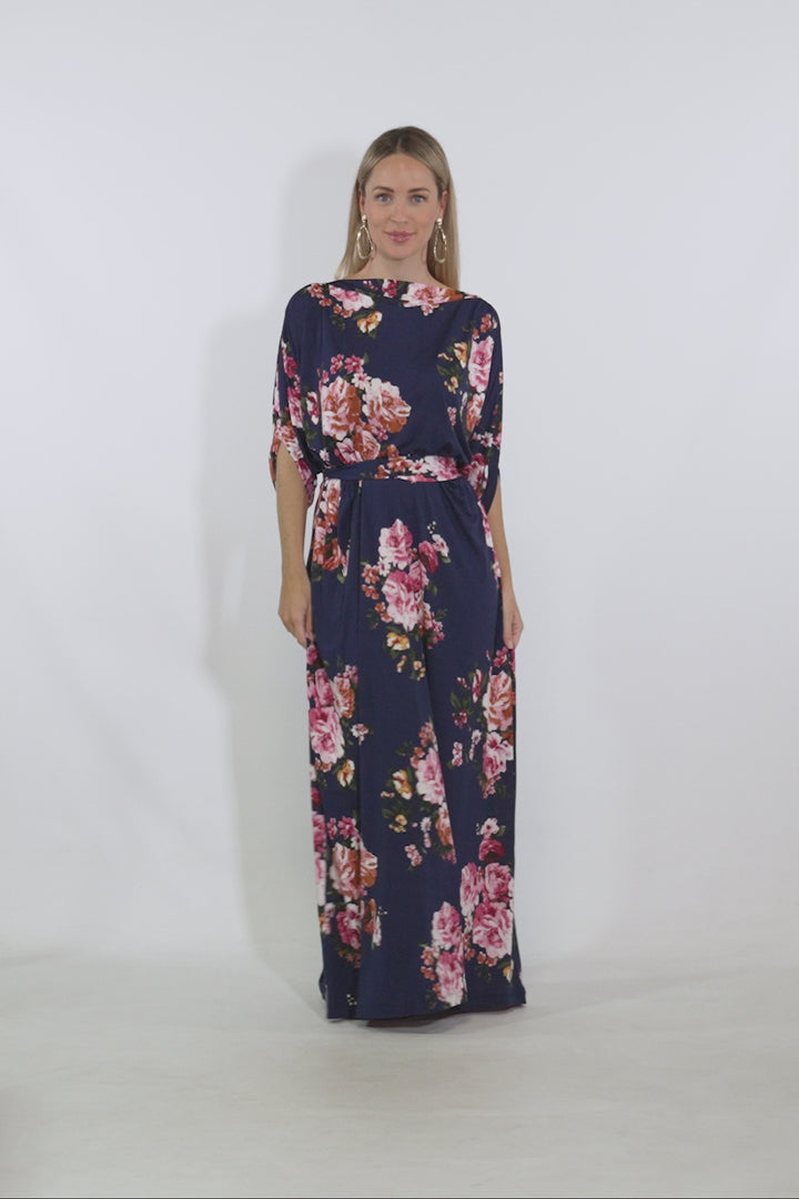 Alexa Maxi Dress - Navy Floral / LAST ONE!