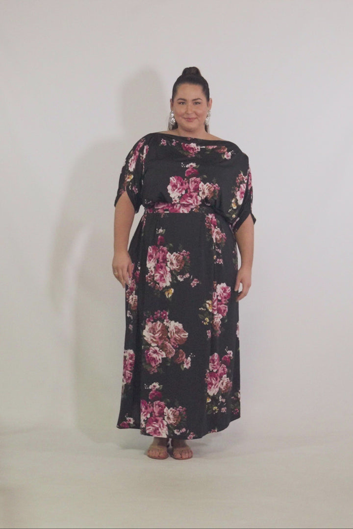 Alexa Maxi Dress - Black Floral