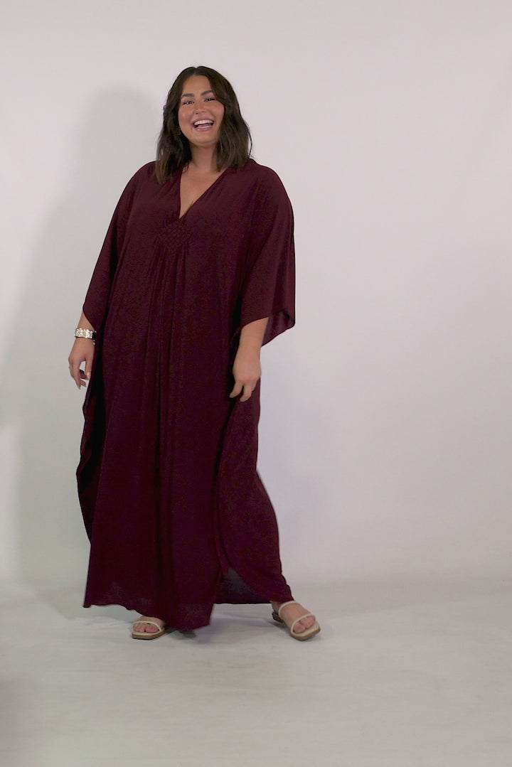 Keira Kaftan Dress - Mulberry