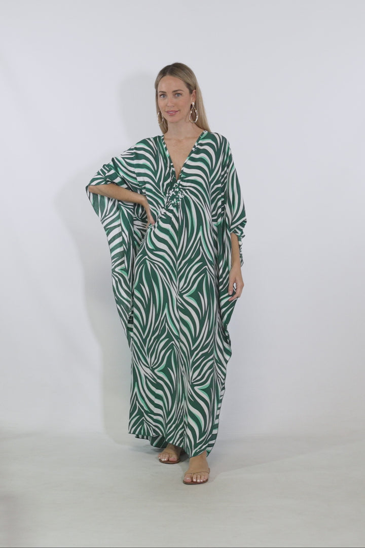 Jaya Kaftan Dress - Green