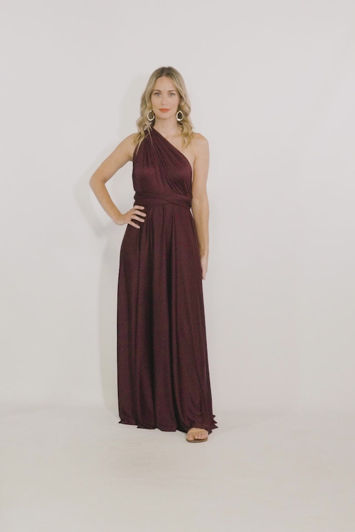 Multi Way Wrap Maxi Dress - Mulberry