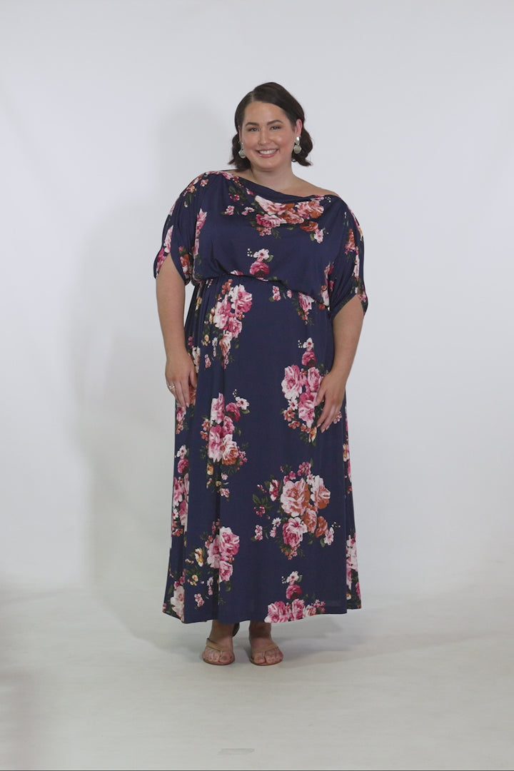Alexa Maxi Dress - Navy Floral / LAST ONE!