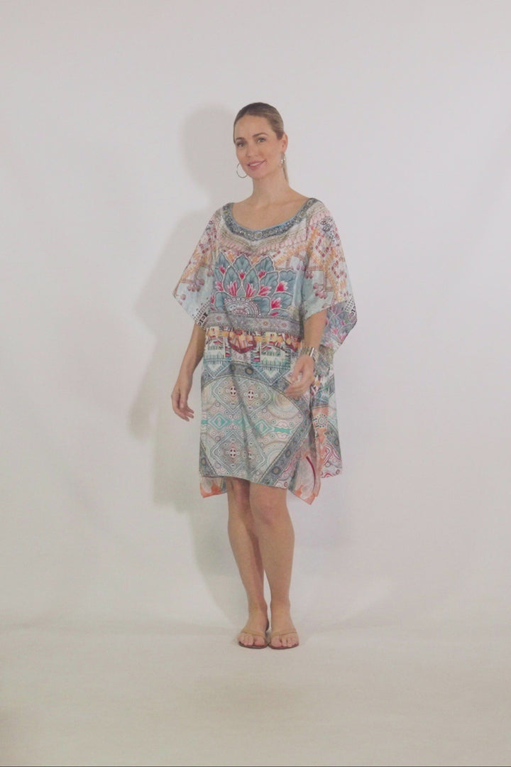Diaz Embellished Kaftan - Short