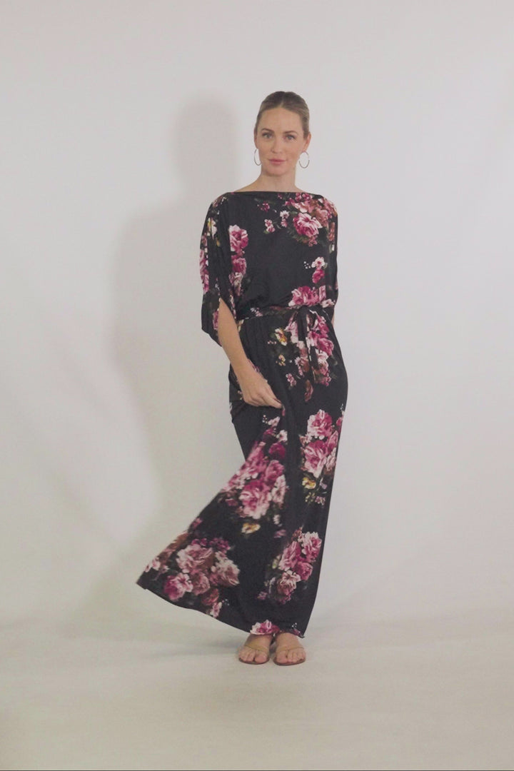 Alexa Maxi Dress - Black Floral