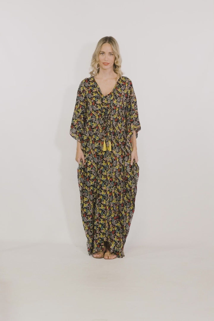 Nirvana Kaftan Dress - Mustard