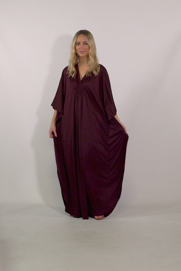 Keira Kaftan Dress - Mulberry