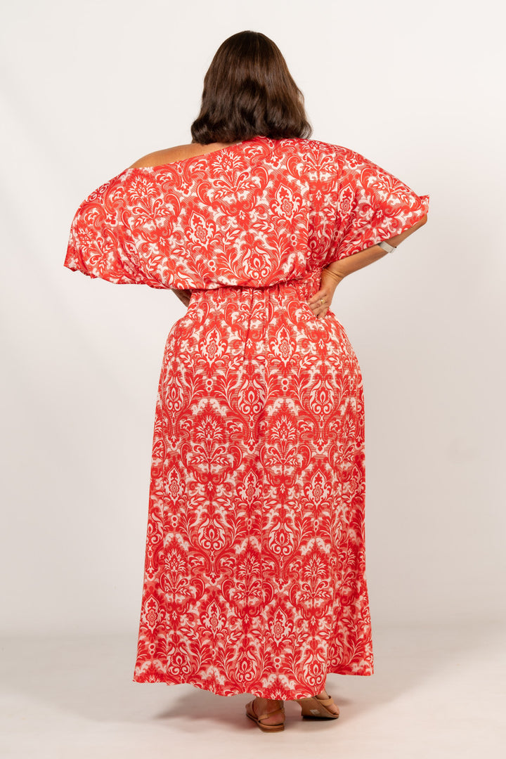 Cora Maxi Dress - Red Graphic
