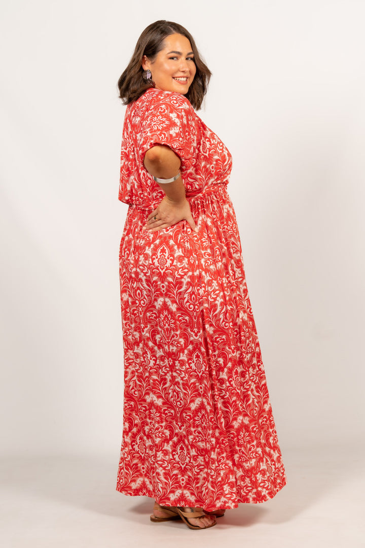 Cora Maxi Dress - Red Graphic