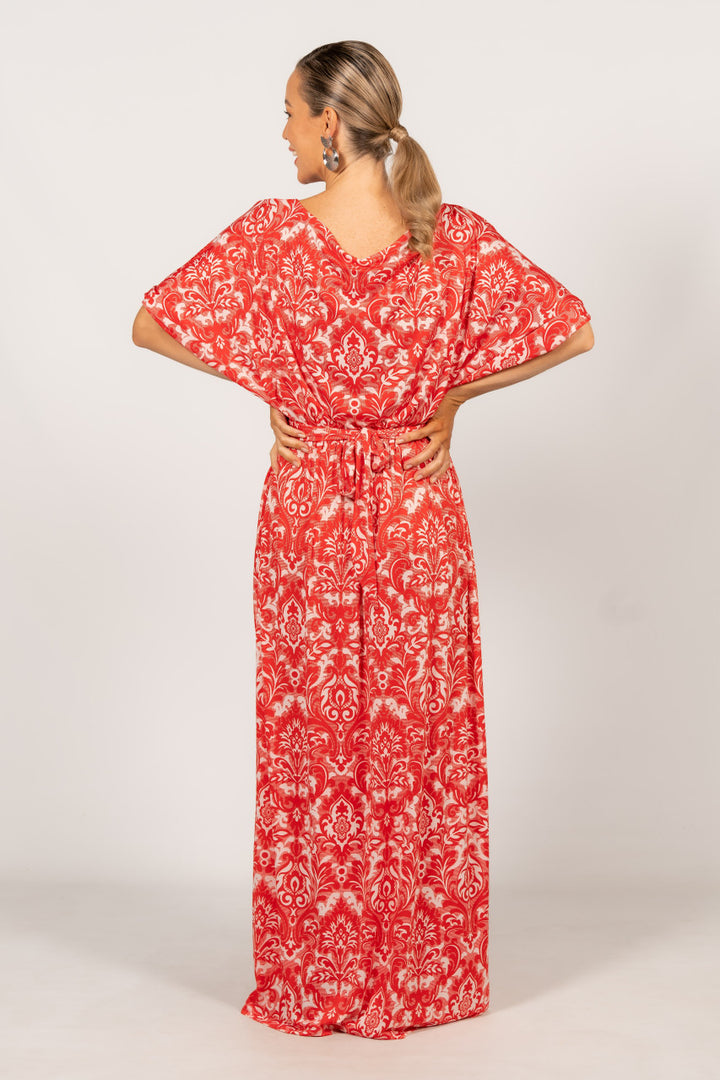 Cora Maxi Dress - Red Graphic
