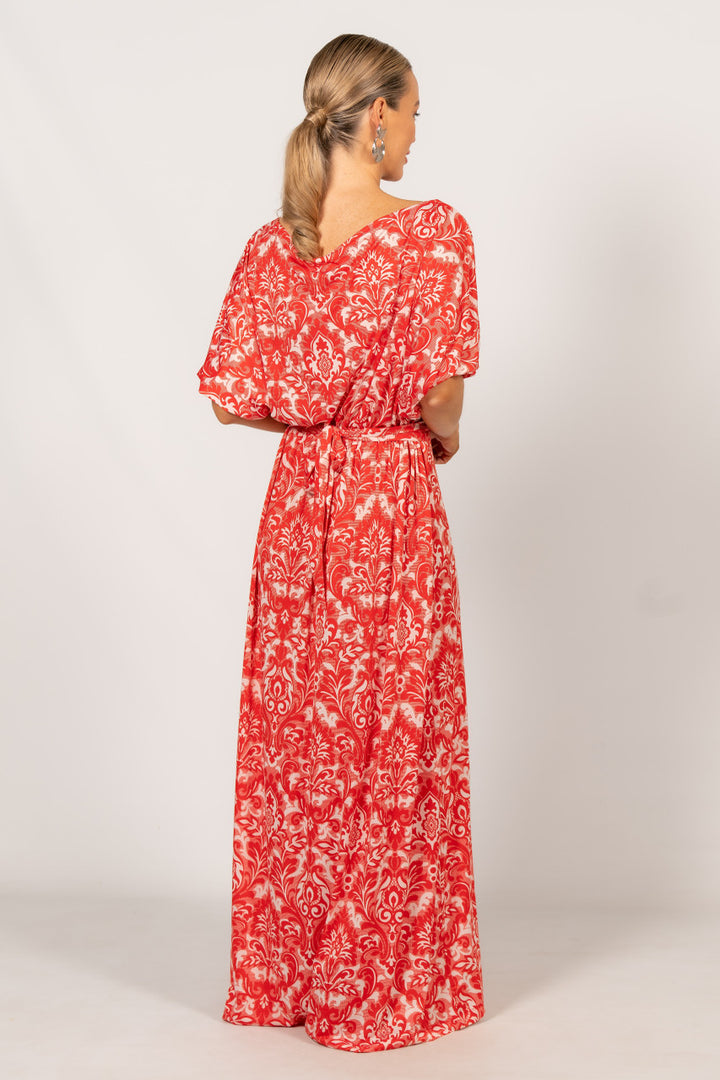 Cora Maxi Dress - Red Graphic