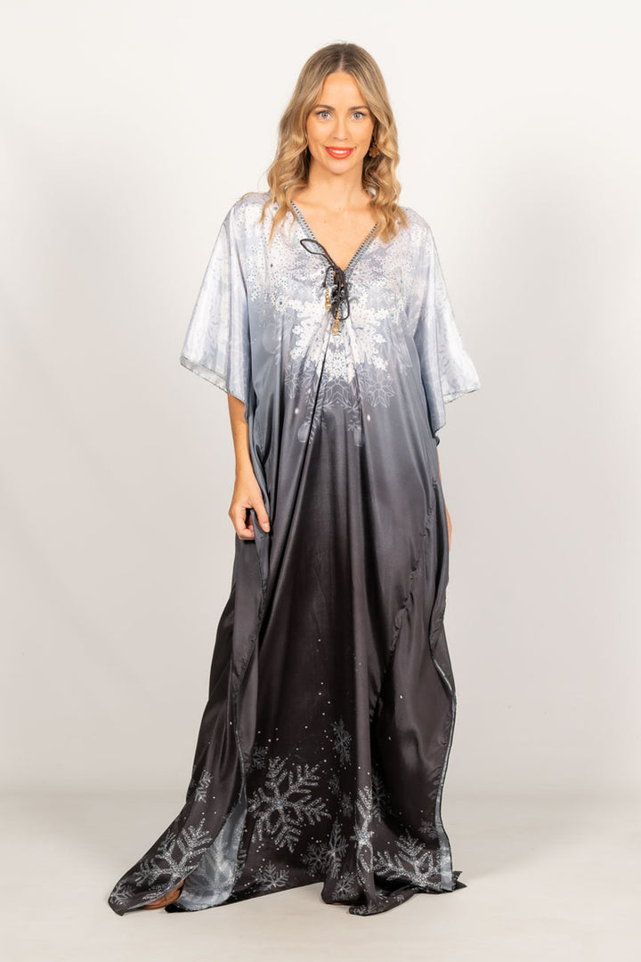 Spirit Embellished Christmas Kaftan - Tie Front