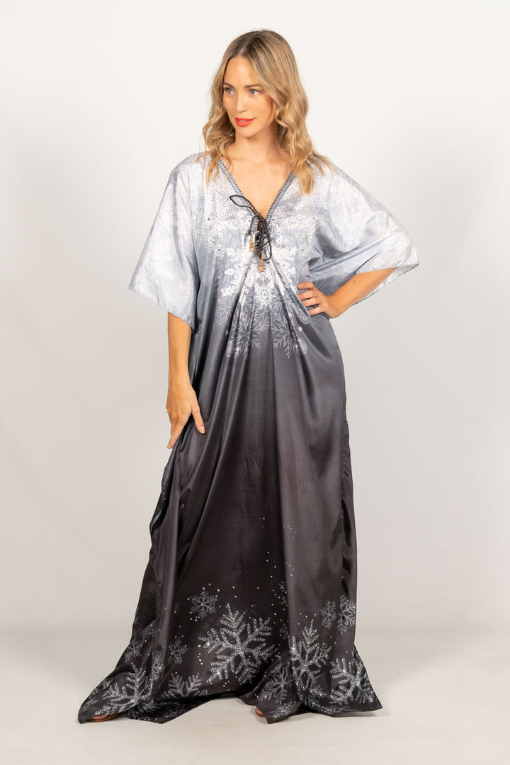 Spirit Embellished Christmas Kaftan - Tie Front