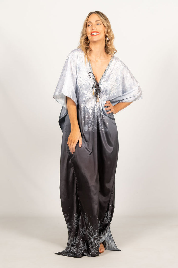 Spirit Embellished Christmas Kaftan - Tie Front