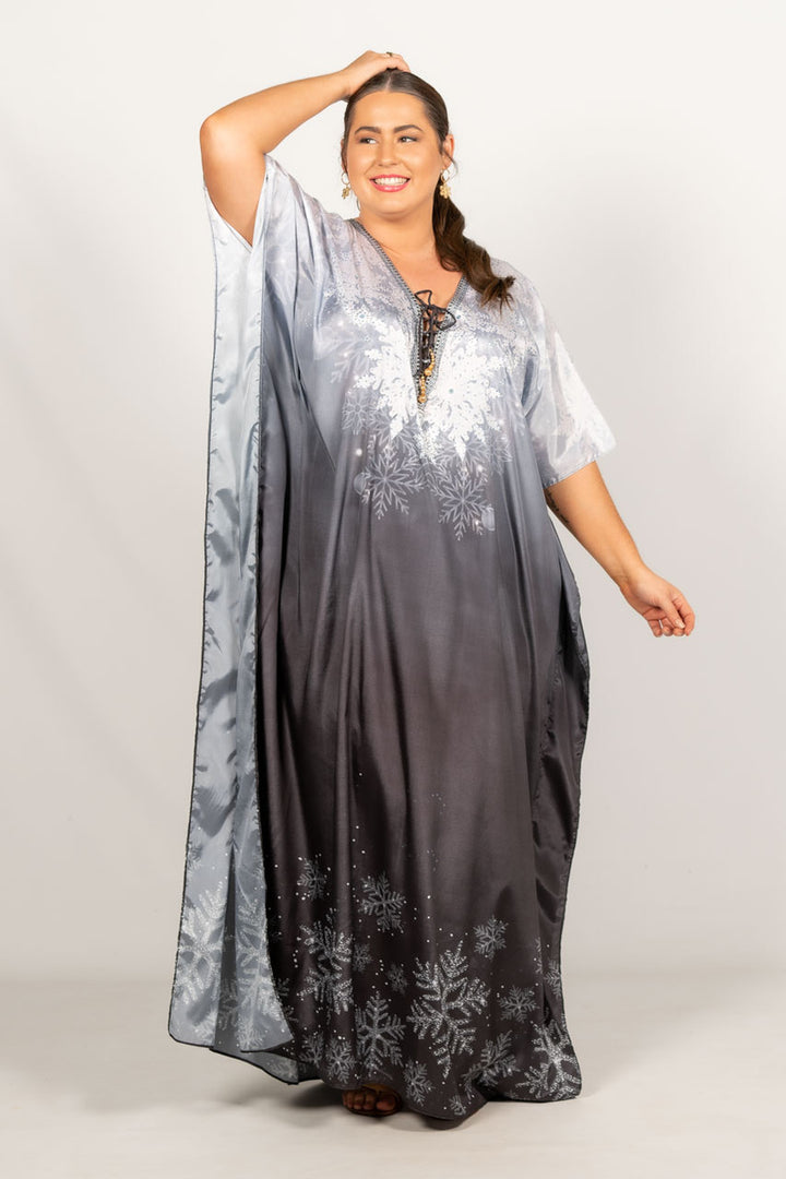Spirit Embellished Christmas Kaftan - Tie Front
