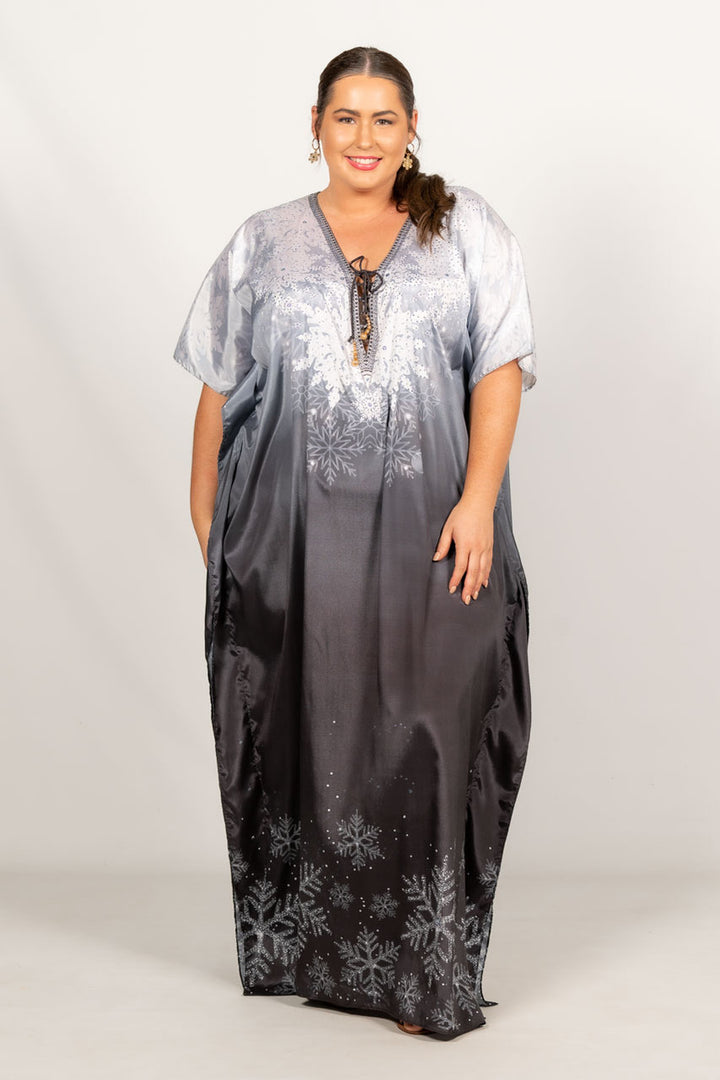 Spirit Embellished Christmas Kaftan - Tie Front