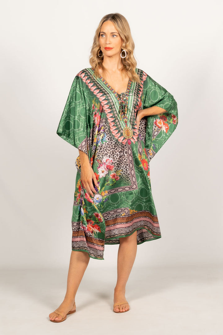 Anais Embellished Kaftan - Knee Length