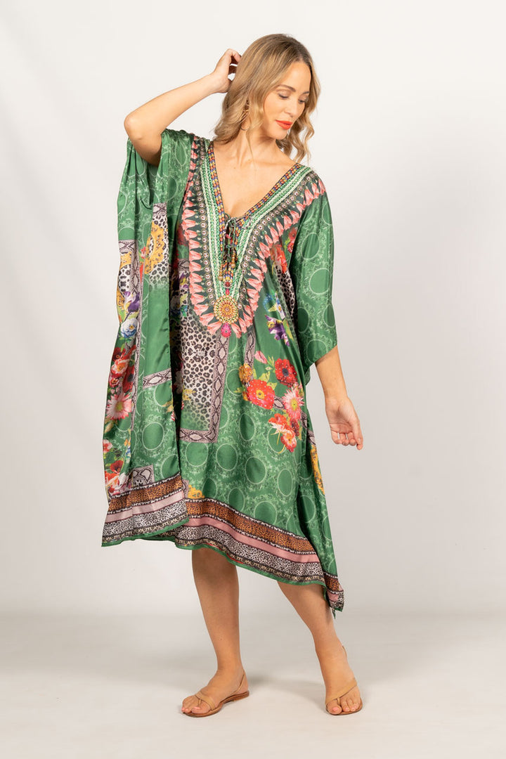 Anais Embellished Kaftan - Knee Length