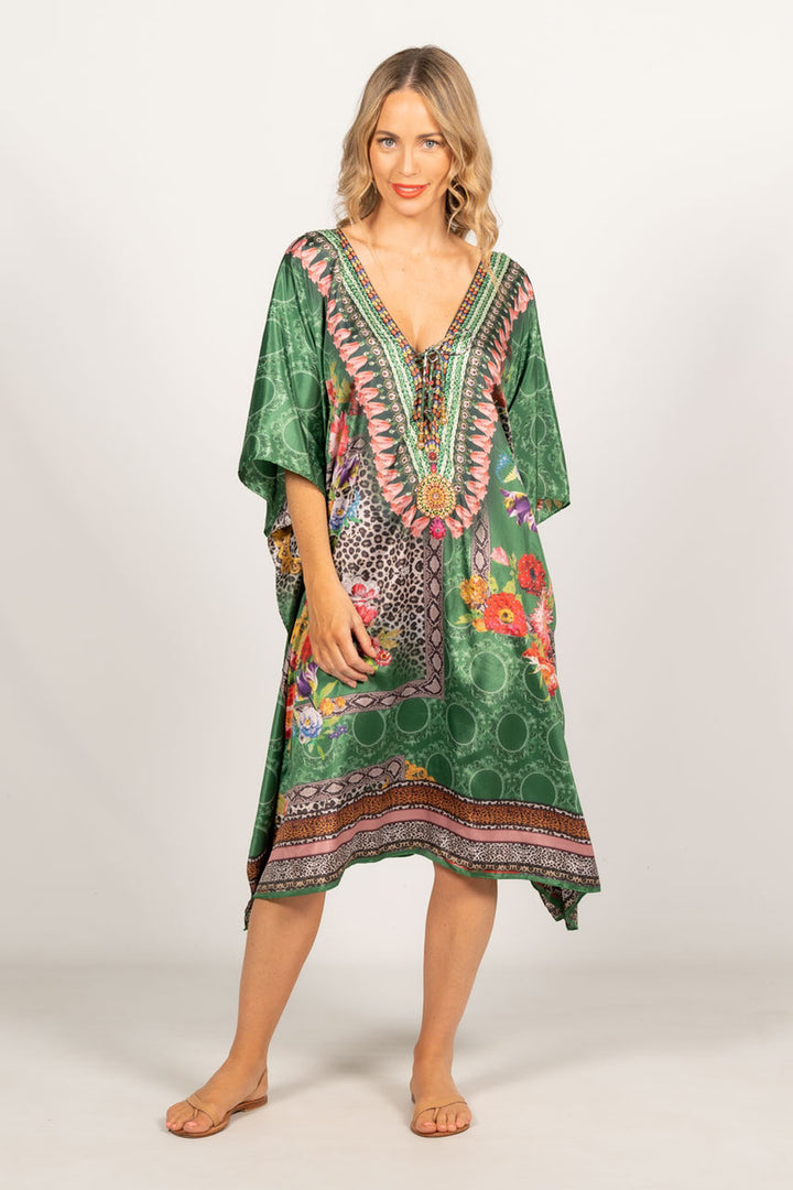 Anais Embellished Kaftan - Knee Length