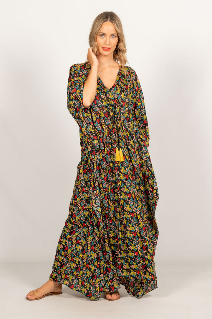 Nirvana Kaftan Dress - Mustard
