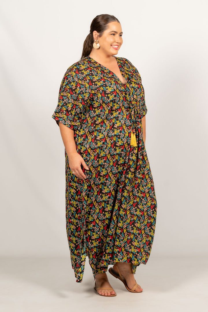 Nirvana Kaftan Dress - Mustard