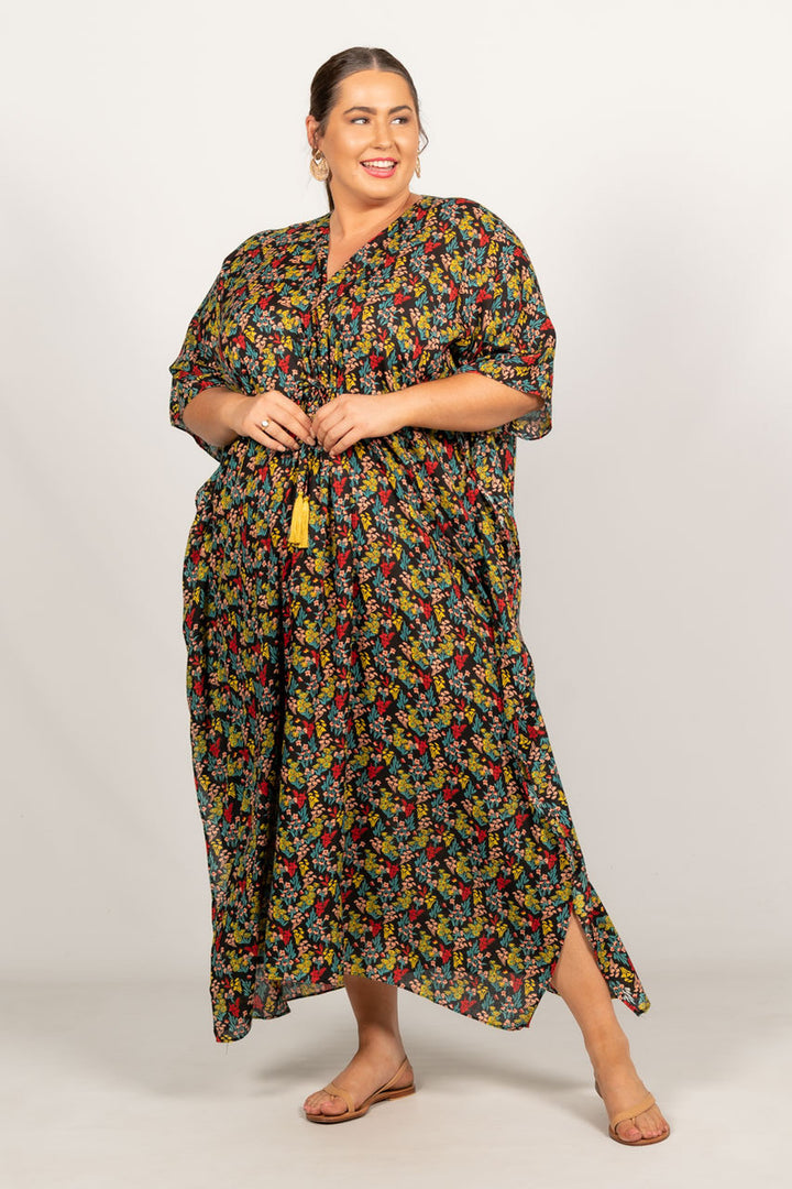 Nirvana Kaftan Dress - Mustard