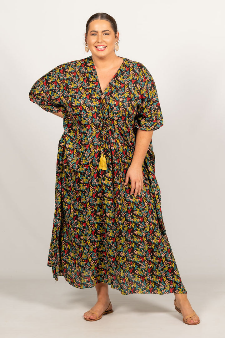 Nirvana Kaftan Dress - Mustard