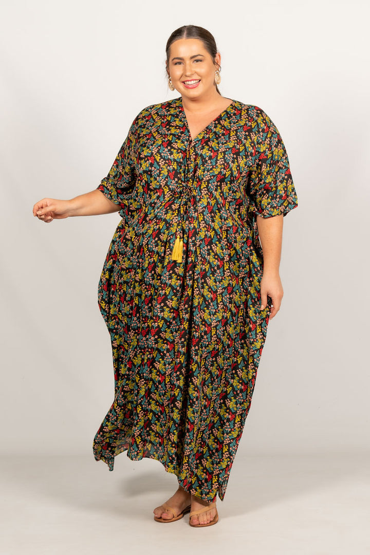 Nirvana Kaftan Dress - Mustard