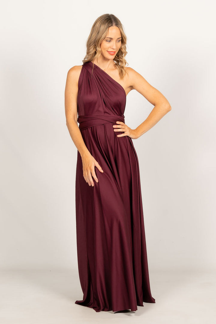 Multi Way Wrap Maxi Dress - Mulberry