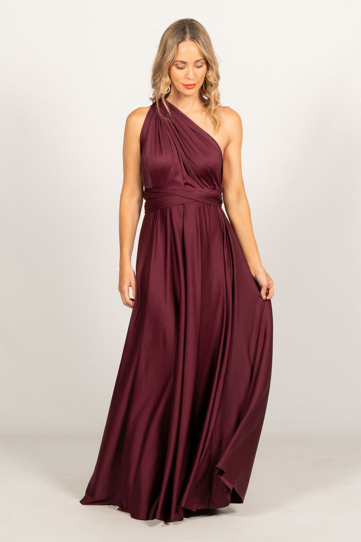 Multi Way Wrap Maxi Dress - Mulberry