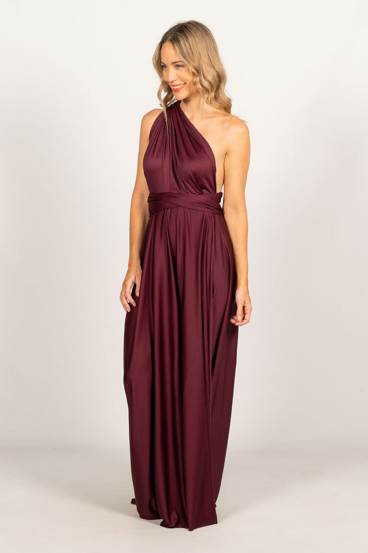 Multi Way Wrap Maxi Dress - Mulberry