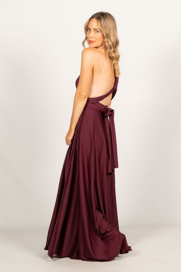 Multi Way Wrap Maxi Dress - Mulberry