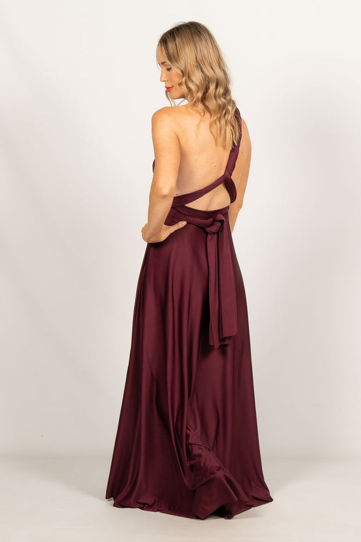Multi Way Wrap Maxi Dress - Mulberry