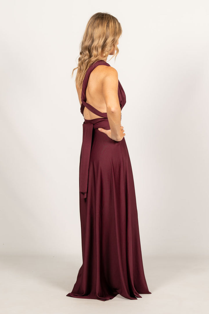 Multi Way Wrap Maxi Dress - Mulberry