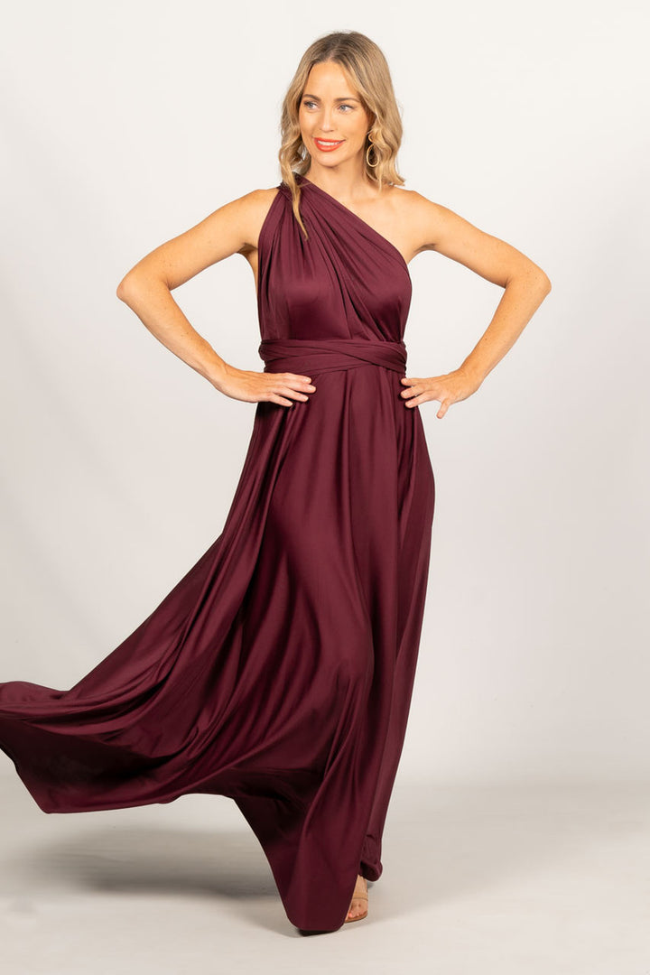 Multi Way Wrap Maxi Dress - Mulberry