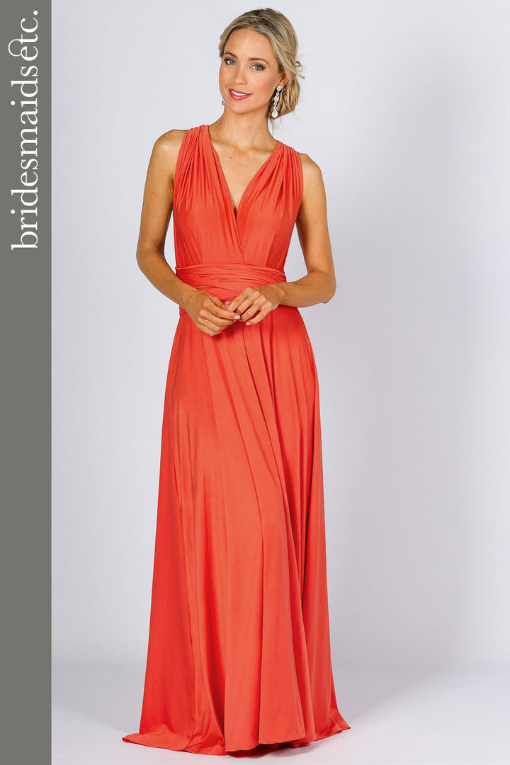 Bridesmaids Etc. Multi Way Wrap Maxi - Tangerine