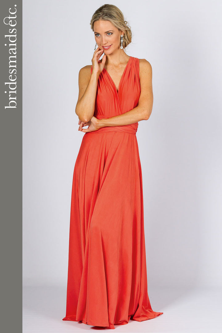 Bridesmaids Etc. Multi Way Wrap Maxi - Tangerine