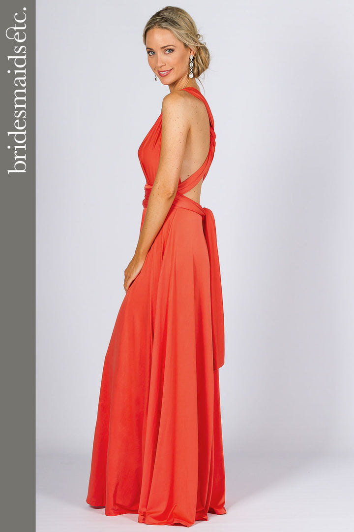 Bridesmaids Etc. Multi Way Wrap Maxi - Tangerine