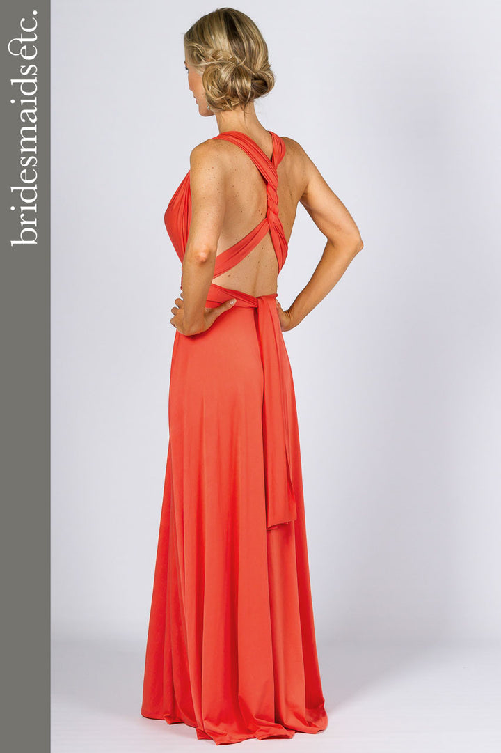 Bridesmaids Etc. Multi Way Wrap Maxi - Tangerine