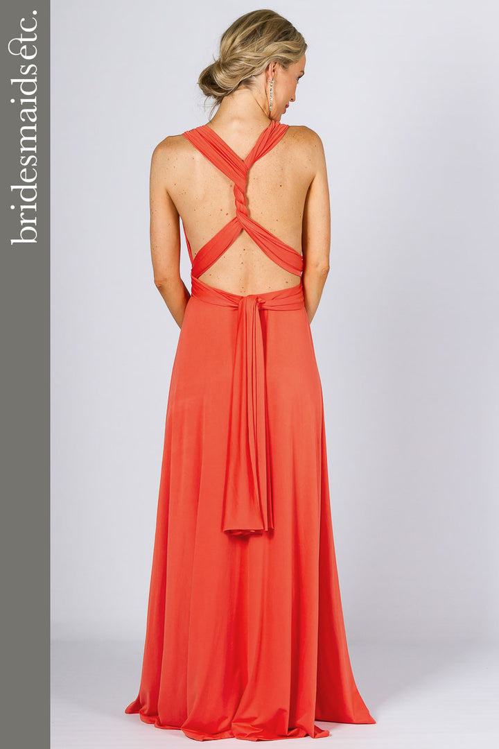Bridesmaids Etc. Multi Way Wrap Maxi - Tangerine