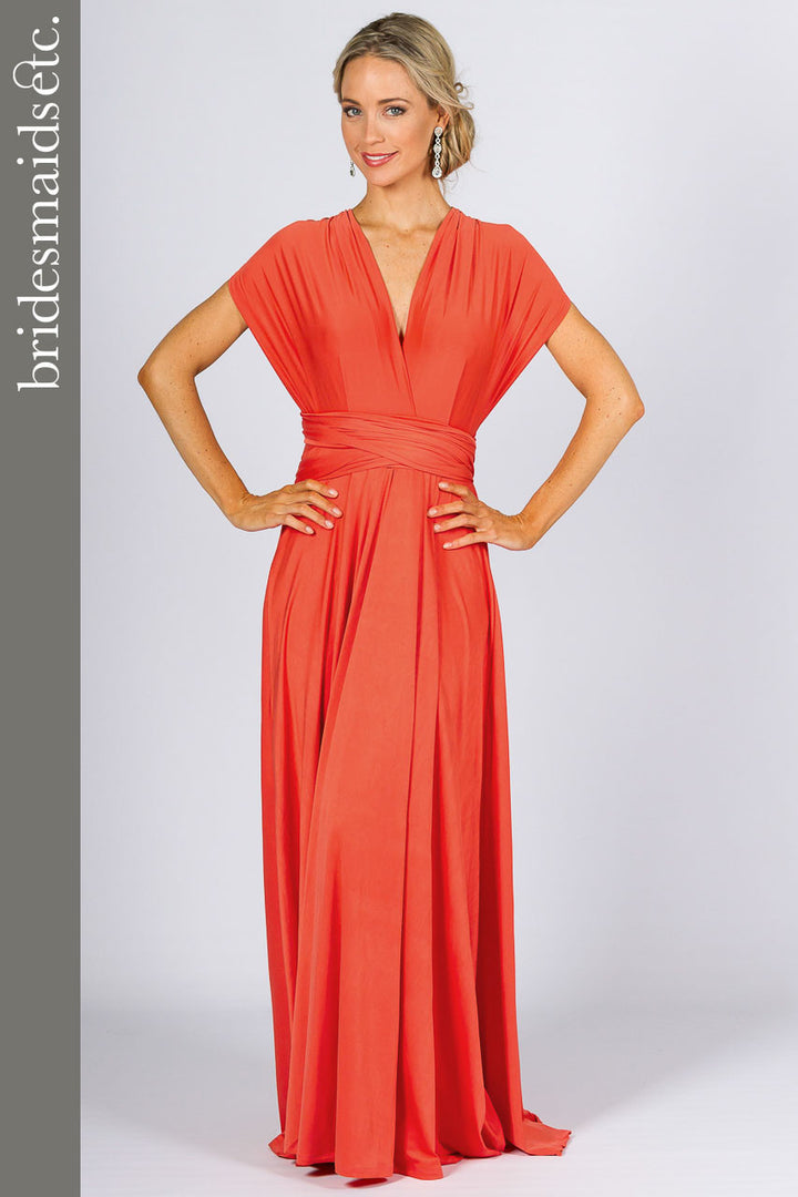 Bridesmaids Etc. Multi Way Wrap Maxi - Tangerine