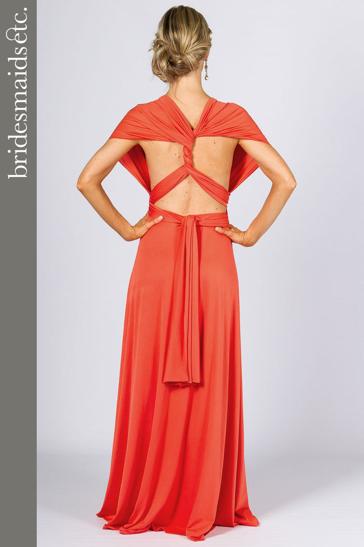 Bridesmaids Etc. Multi Way Wrap Maxi - Tangerine