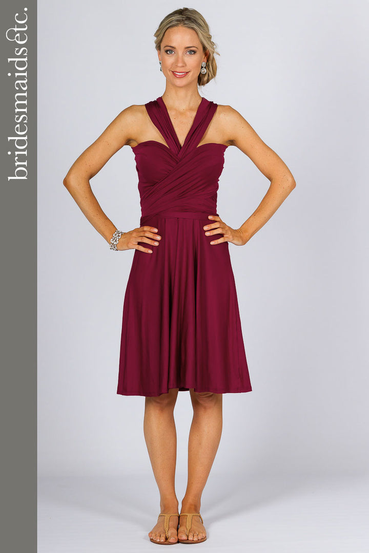 Bridesmaids Etc. Multi Way Wrap Midi - Burgundy