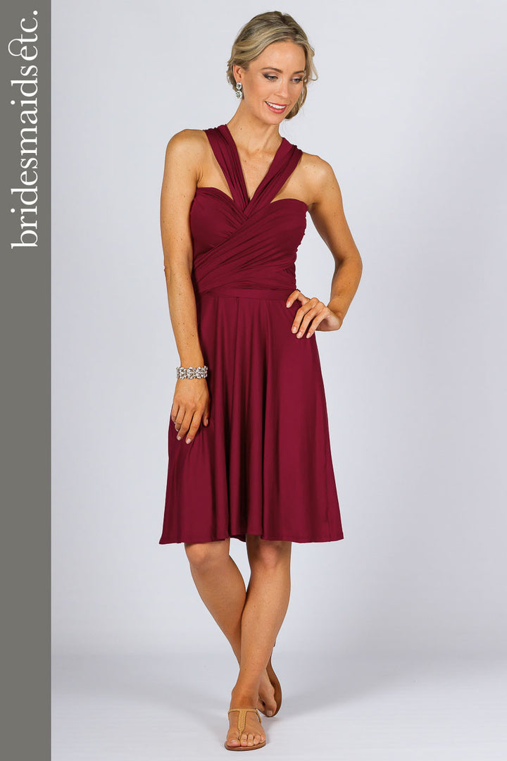 Bridesmaids Etc. Multi Way Wrap Midi - Burgundy